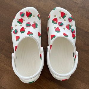 Strawberry crocs with strawberry jibbitz!